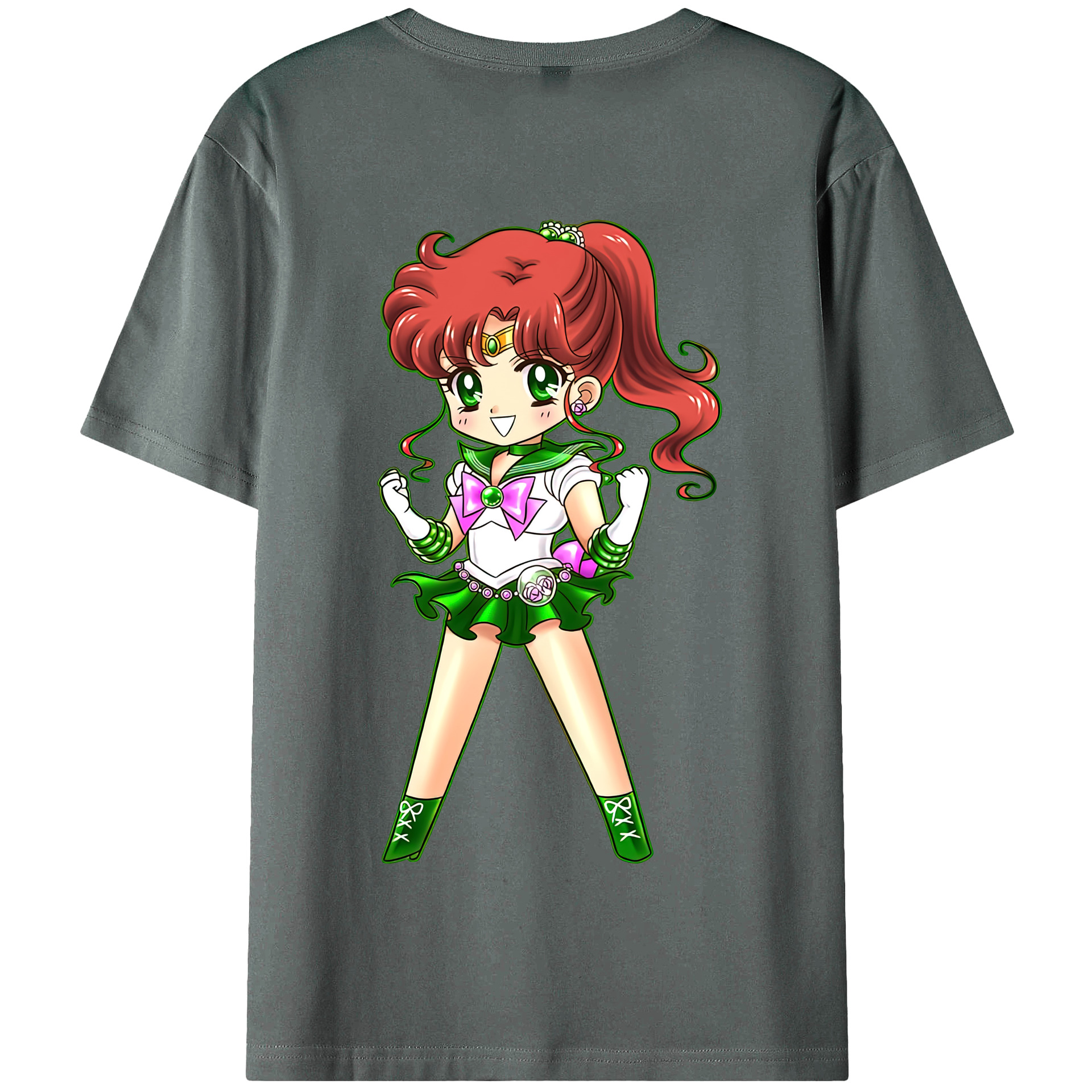 （画像用） 美少女戦士セーラームーン 木野 まこと きの まこと Sailor Moon Kino Makoto （セーラージュピター；Sailor Jupiter） 綿100％半袖Tシャツ（背面プリント）